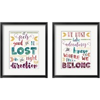 Framed 'Lost in Words 2 Piece Framed Art Print Set' border=