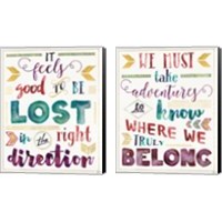 Framed 'Lost in Words 2 Piece Canvas Print Set' border=