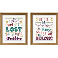 Framed 'Lost in Words 2 Piece Framed Art Print Set' border=