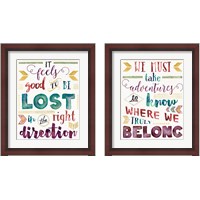 Framed 'Lost in Words 2 Piece Framed Art Print Set' border=