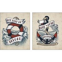 Framed 'Sailor Wisdom 2 Piece Art Print Set' border=