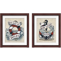 Framed 'Sailor Wisdom 2 Piece Framed Art Print Set' border=