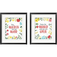Framed Wildflower Daydreams on White 2 Piece Framed Art Print Set