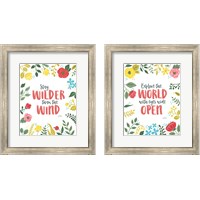 Framed Wildflower Daydreams on White 2 Piece Framed Art Print Set