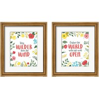 Framed 'Wildflower Daydreams on White 2 Piece Framed Art Print Set' border=