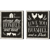 Framed 'Country Thoughts  Black 2 Piece Canvas Print Set' border=