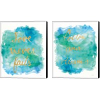 Framed Sea Glass Saying 2 Piece Canvas Print Set