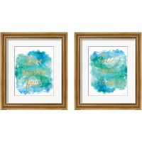 Framed 'Sea Glass Saying 2 Piece Framed Art Print Set' border=