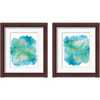 Framed 'Sea Glass Saying 2 Piece Framed Art Print Set' border=