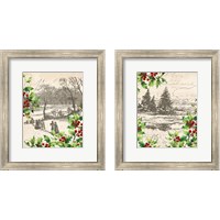 Framed Vintage Holiday 2 Piece Framed Art Print Set