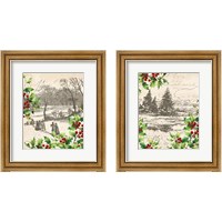 Framed 'Vintage Holiday 2 Piece Framed Art Print Set' border=