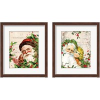 Framed 'Vintage Holiday 2 Piece Framed Art Print Set' border=