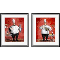 Framed 'Chef 2 Piece Framed Art Print Set' border=