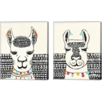 Framed 'Party Llama 2 Piece Canvas Print Set' border=