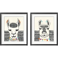 Framed 'Party Llama 2 Piece Framed Art Print Set' border=