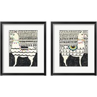 Framed 'Party Llama 2 Piece Framed Art Print Set' border=