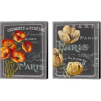 Framed 'Chalkboard Paris  2 Piece Canvas Print Set' border=