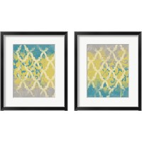 Framed 'Yellow in the Middle  2 Piece Framed Art Print Set' border=