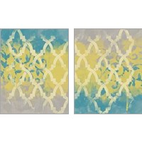 Framed 'Yellow in the Middle  2 Piece Art Print Set' border=