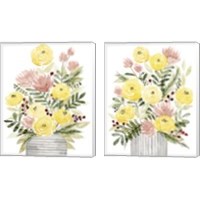 Framed Blush Bouquet 2 Piece Canvas Print Set