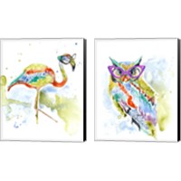 Framed 'Smarty-Pants Animal 2 Piece Canvas Print Set' border=