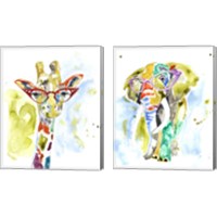 Framed 'Smarty-Pants Animal 2 Piece Canvas Print Set' border=