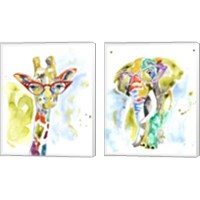 Framed 'Smarty-Pants Animal 2 Piece Canvas Print Set' border=