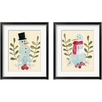 Framed 'Snowman Cut-out  2 Piece Framed Art Print Set' border=