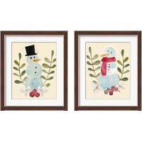 Framed 'Snowman Cut-out  2 Piece Framed Art Print Set' border=