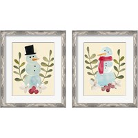 Framed 'Snowman Cut-out  2 Piece Framed Art Print Set' border=