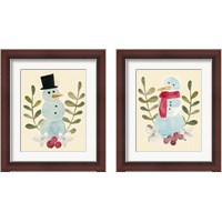 Framed Snowman Cut-out  2 Piece Framed Art Print Set