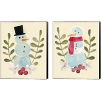 Framed Snowman Cut-out  2 Piece Canvas Print Set