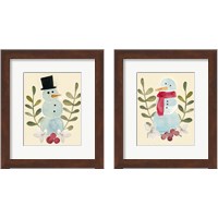 Framed 'Snowman Cut-out  2 Piece Framed Art Print Set' border=