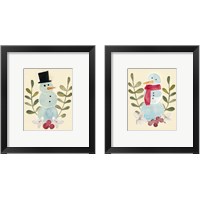 Framed Snowman Cut-out  2 Piece Framed Art Print Set