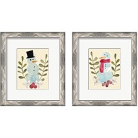 Framed 'Snowman Cut-out  2 Piece Framed Art Print Set' border=