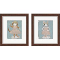 Framed 'Ballerina Animal 2 Piece Framed Art Print Set' border=