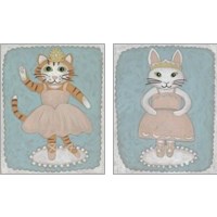 Framed 'Ballerina Animal 2 Piece Art Print Set' border=