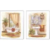 Framed Watercolor Bath in Spice 2 Piece Canvas Print Set