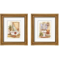 Framed 'Watercolor Bath in Spice 2 Piece Framed Art Print Set' border=