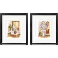 Framed 'Watercolor Bath in Spice 2 Piece Framed Art Print Set' border=
