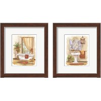 Framed 'Watercolor Bath in Spice 2 Piece Framed Art Print Set' border=