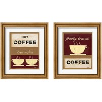 Framed 'Hot Coffee 2 Piece Framed Art Print Set' border=