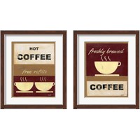 Framed 'Hot Coffee 2 Piece Framed Art Print Set' border=