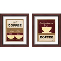 Framed 'Hot Coffee 2 Piece Framed Art Print Set' border=