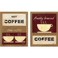 Framed 'Hot Coffee 2 Piece Art Print Set' border=