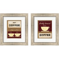 Framed 'Hot Coffee 2 Piece Framed Art Print Set' border=