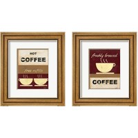 Framed 'Hot Coffee 2 Piece Framed Art Print Set' border=