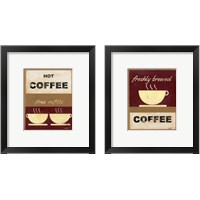 Framed 'Hot Coffee 2 Piece Framed Art Print Set' border=