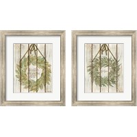 Framed 'Gather Wreath 2 Piece Framed Art Print Set' border=