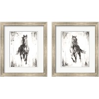 Framed Rustic Black Stallion 2 Piece Framed Art Print Set